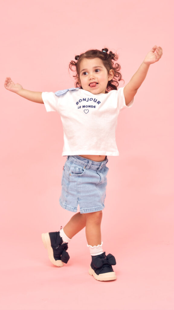 child model in walking pose